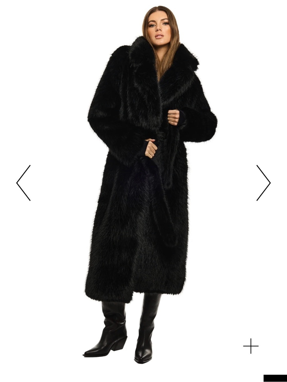 SAM. Black Long Teddy Faux-Fur Coat